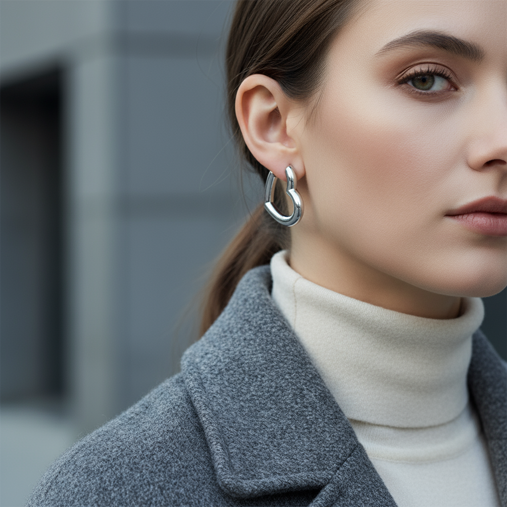 Ατσάλινα σκουλαρίκια καρδιάς σε χρυσό και ασημί – Heart Flow Hoops So Cute by Dimi