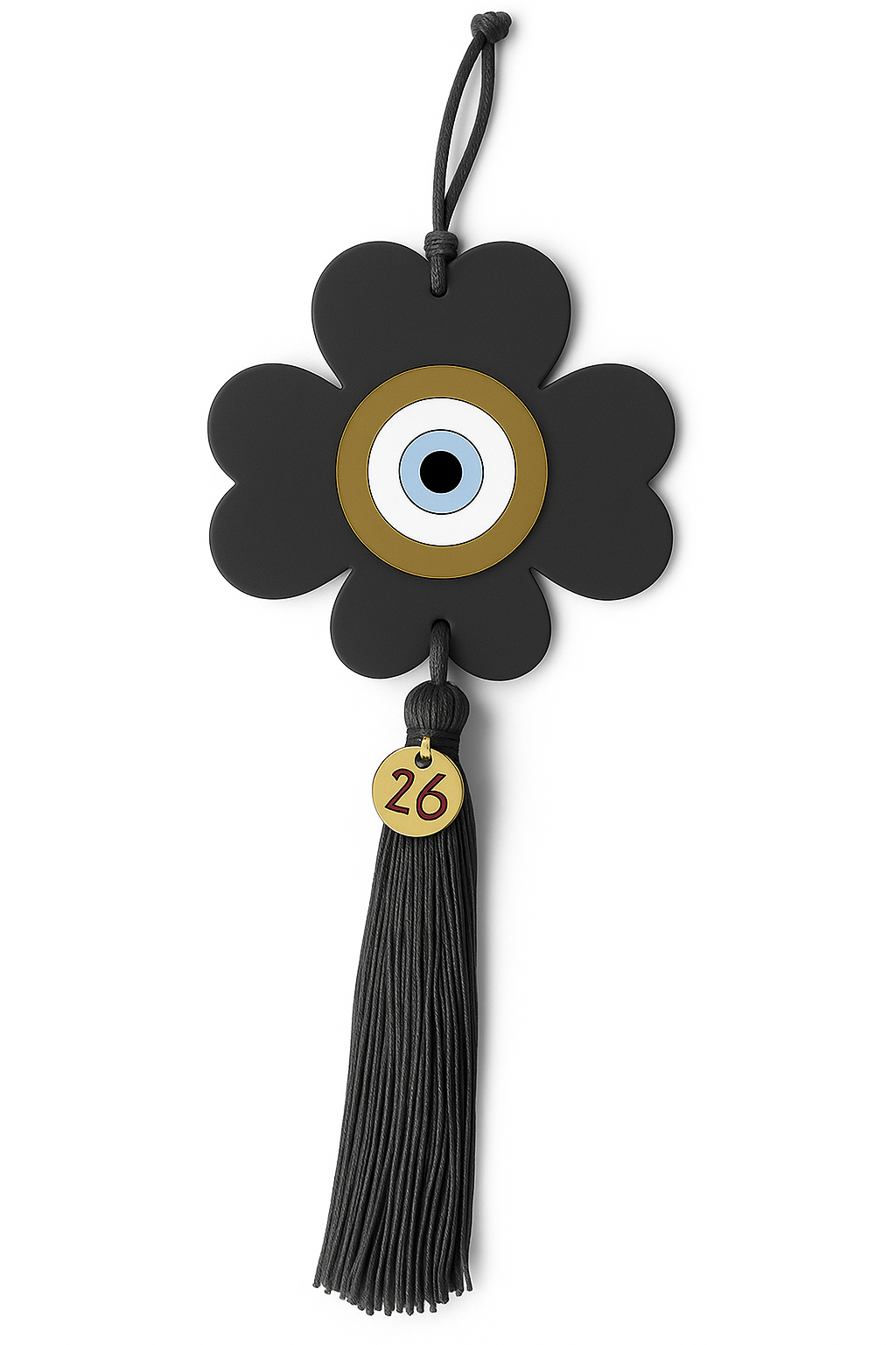 Γούρι 2026 τετράφυλλο plexiglass με μάτι & φούντα – διαθέσιμο σε πολλά χρώματα So Cute by DImi