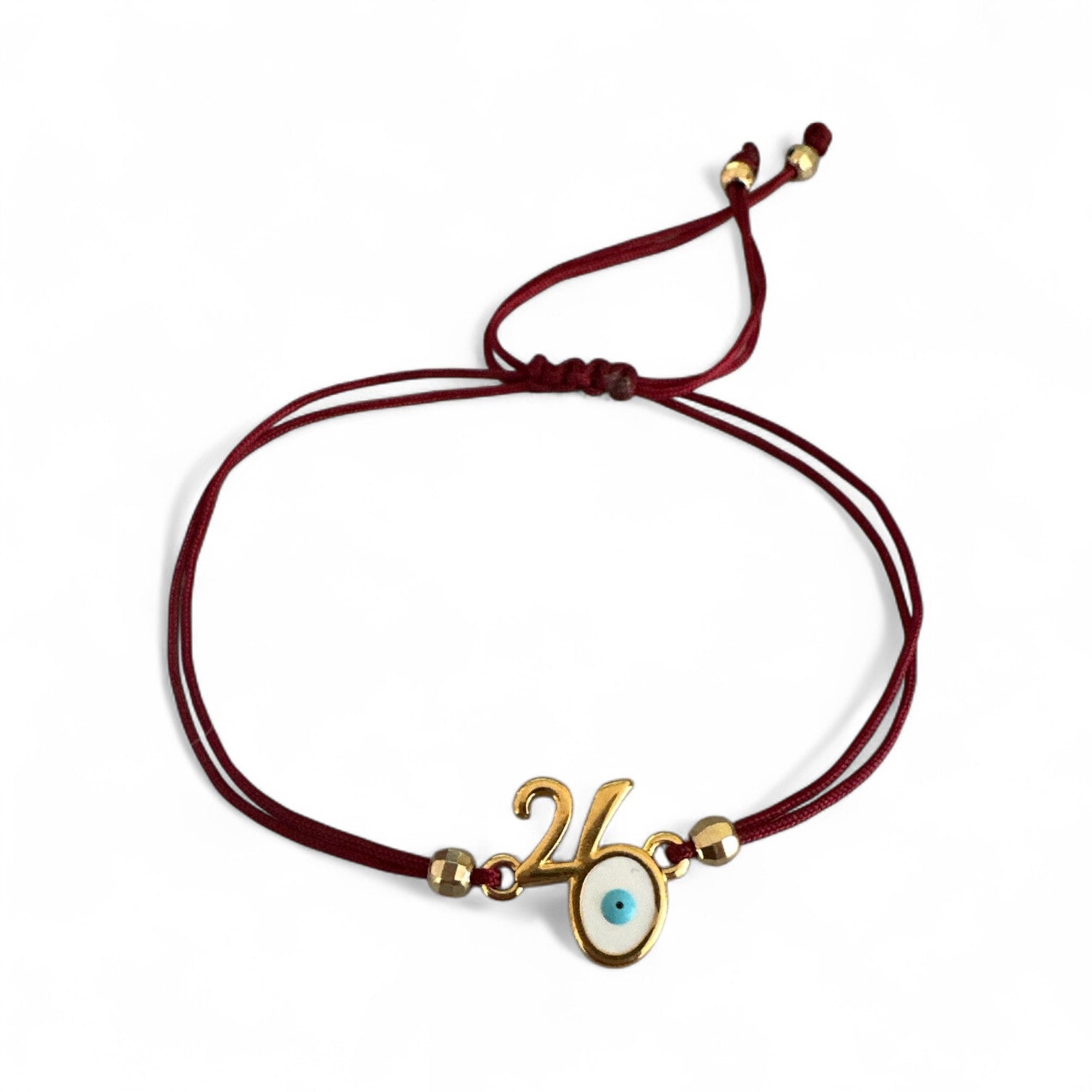 Βραχιόλι γούρι 2026 με ματάκι και χρωματιστό κορδόνι – So Cute by Dimi