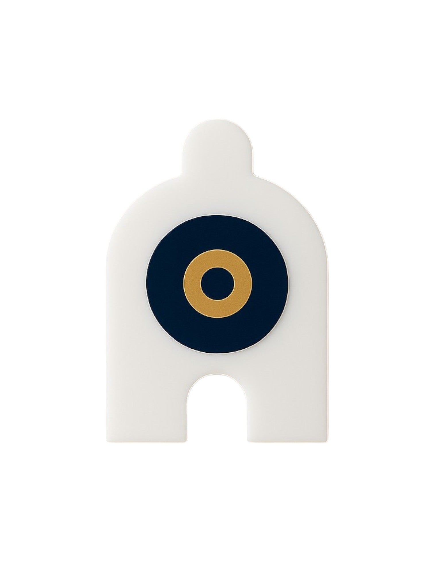 Μαγνητάκι μάτι σε σχήμα ναού από πλεξιγκλάς, με χρυσές λεπτομέρειες