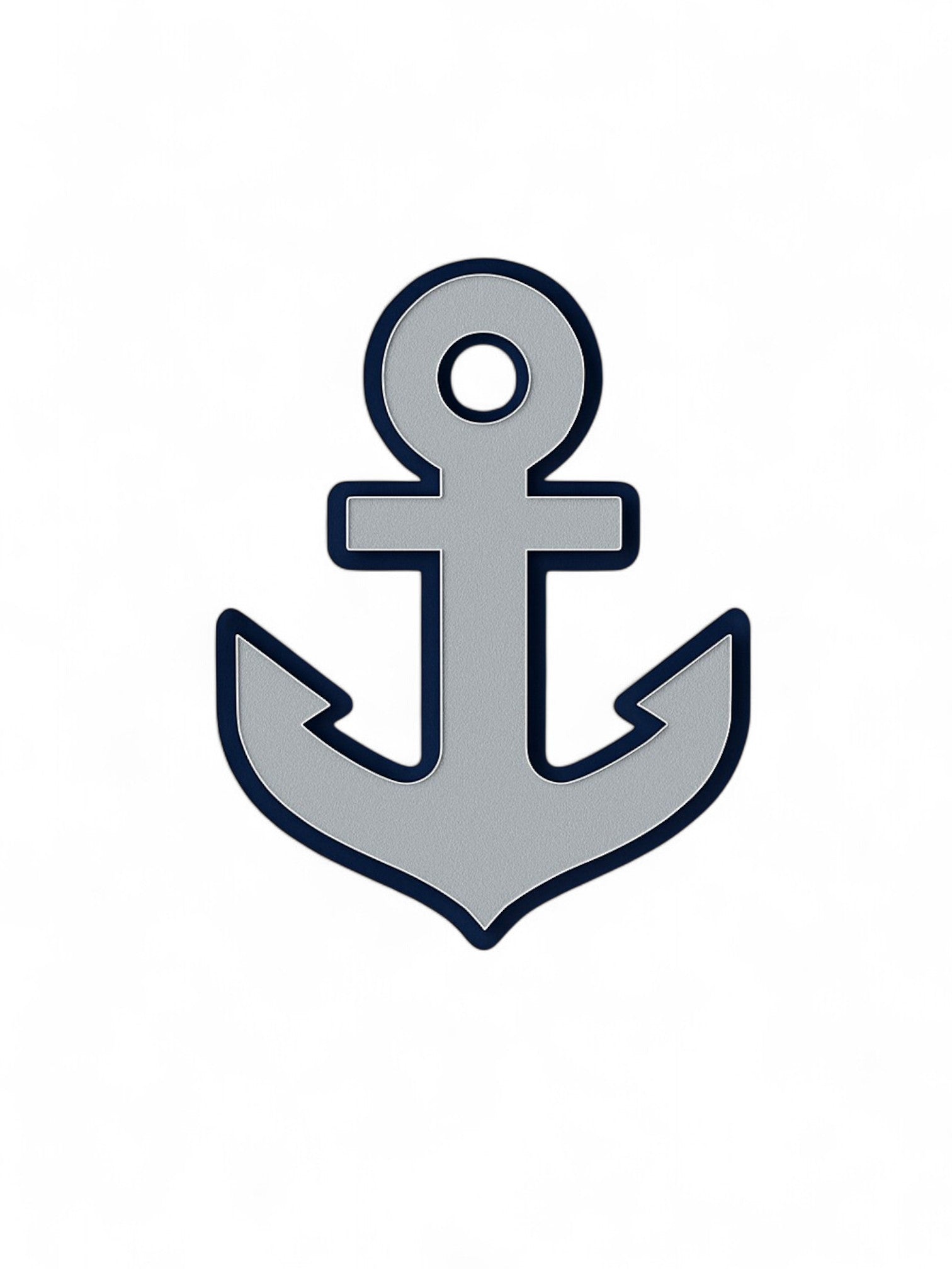 Μαγνητάκι άγκυρα από πλεξιγκλάς σε navy και ασημι ματ