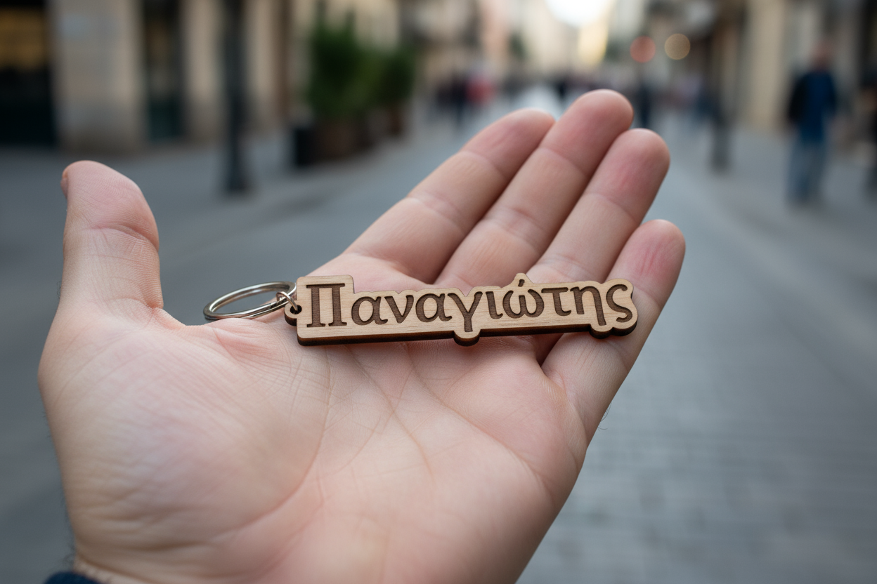 Ξύλινο μπρελόκ με χάραξη ονόματος – So Cute by Dimi