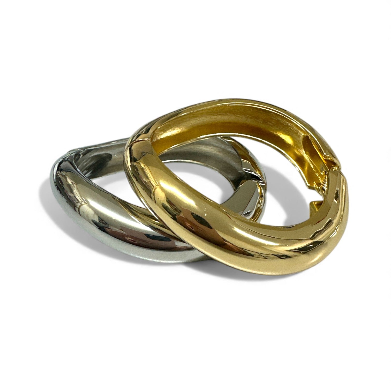 Bold curve copper bangle σε χρυσό και ασημί – So Cute by Dimi