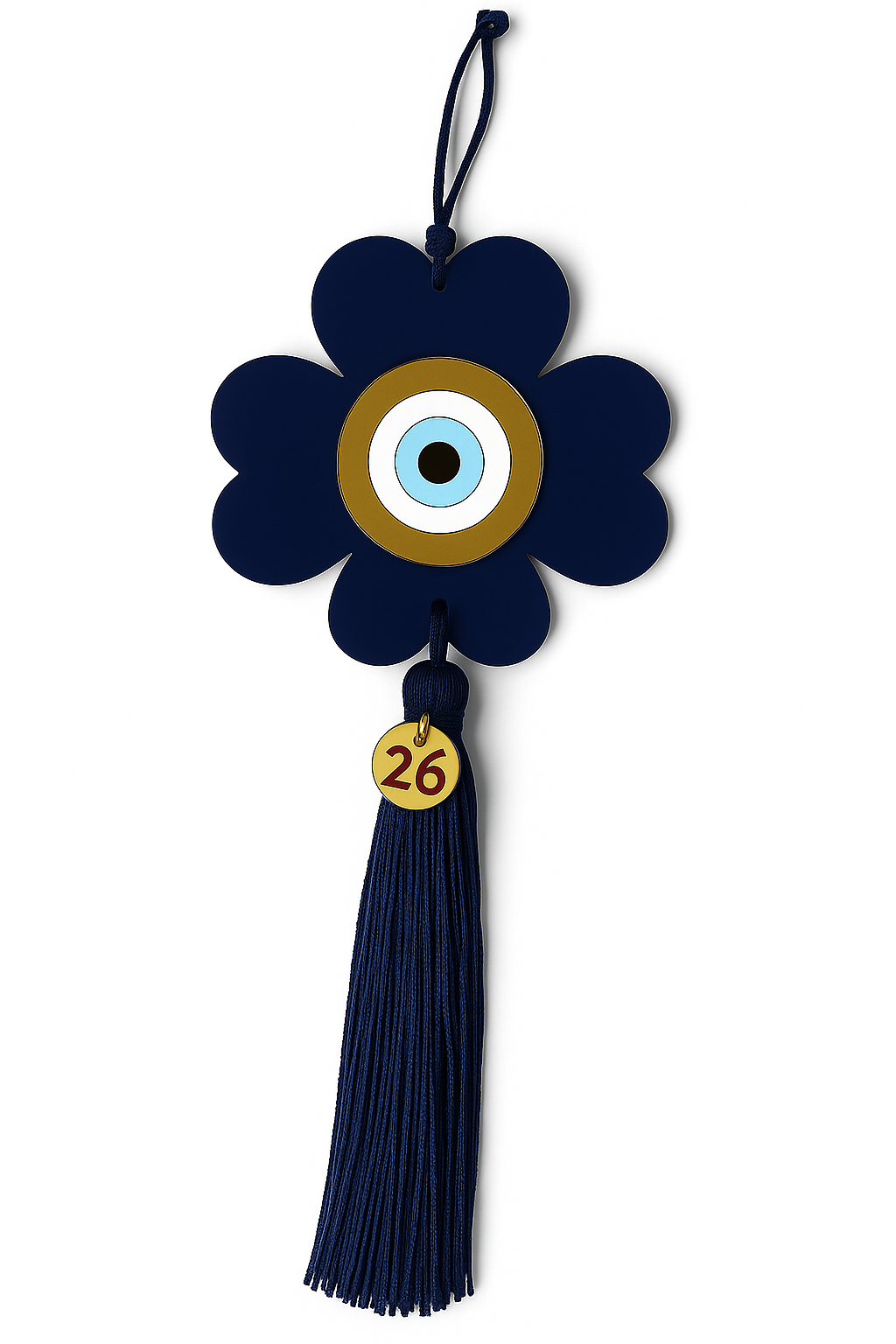 Γούρι 2026 τετράφυλλο plexiglass με μάτι & φούντα – διαθέσιμο σε πολλά χρώματα So Cute by DImi