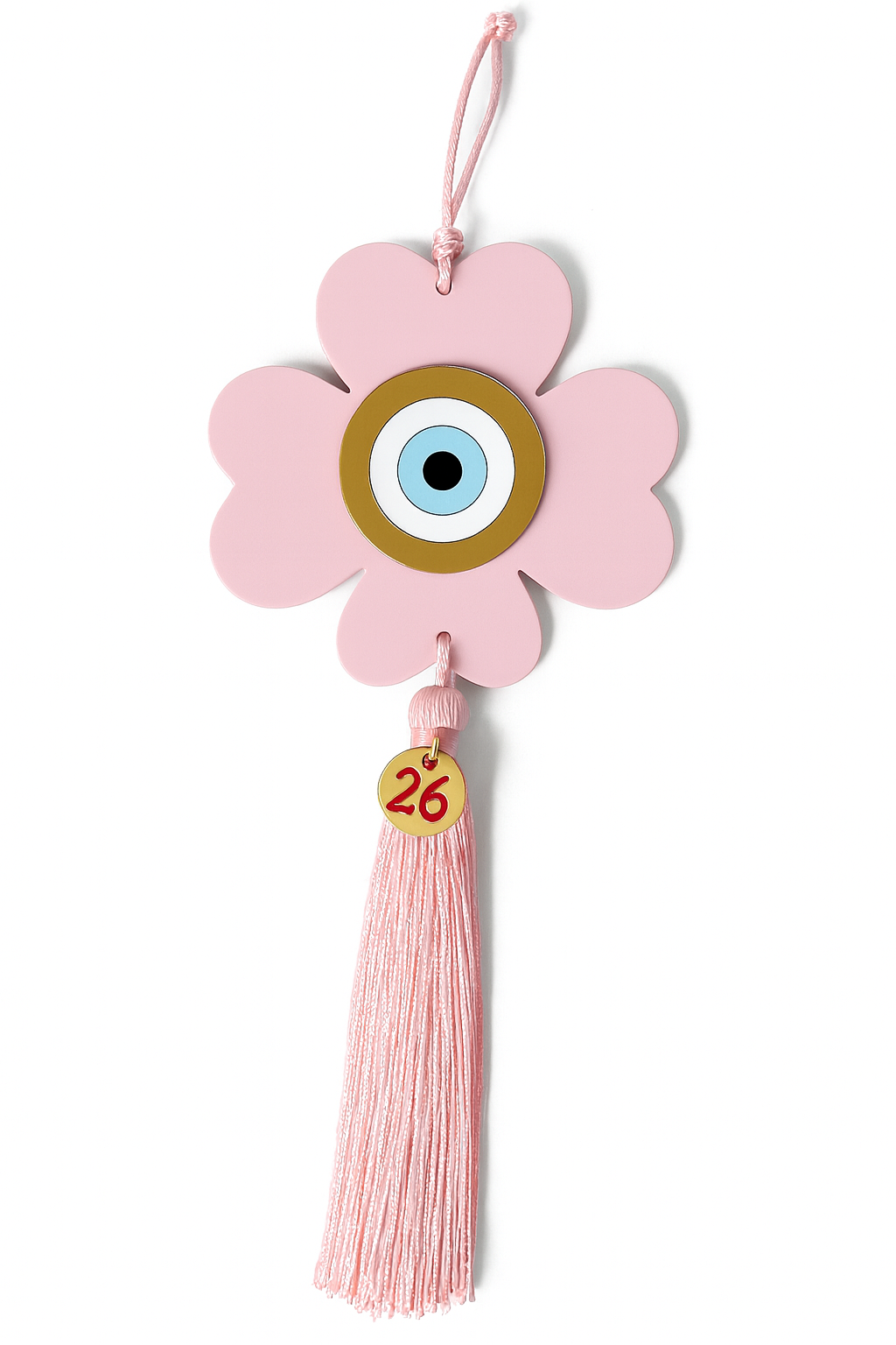 Γούρι 2026 τετράφυλλο plexiglass με μάτι & φούντα – διαθέσιμο σε πολλά χρώματα So Cute by DImi