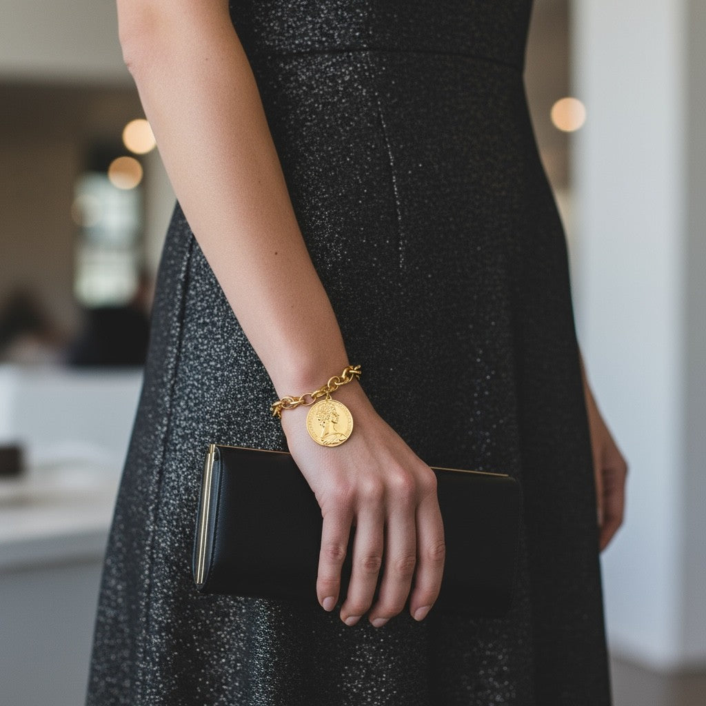 Βραχιόλι “Royal Medallion” – Ατσάλινο με μεγάλο νόμισμα | So Cute by Dimi