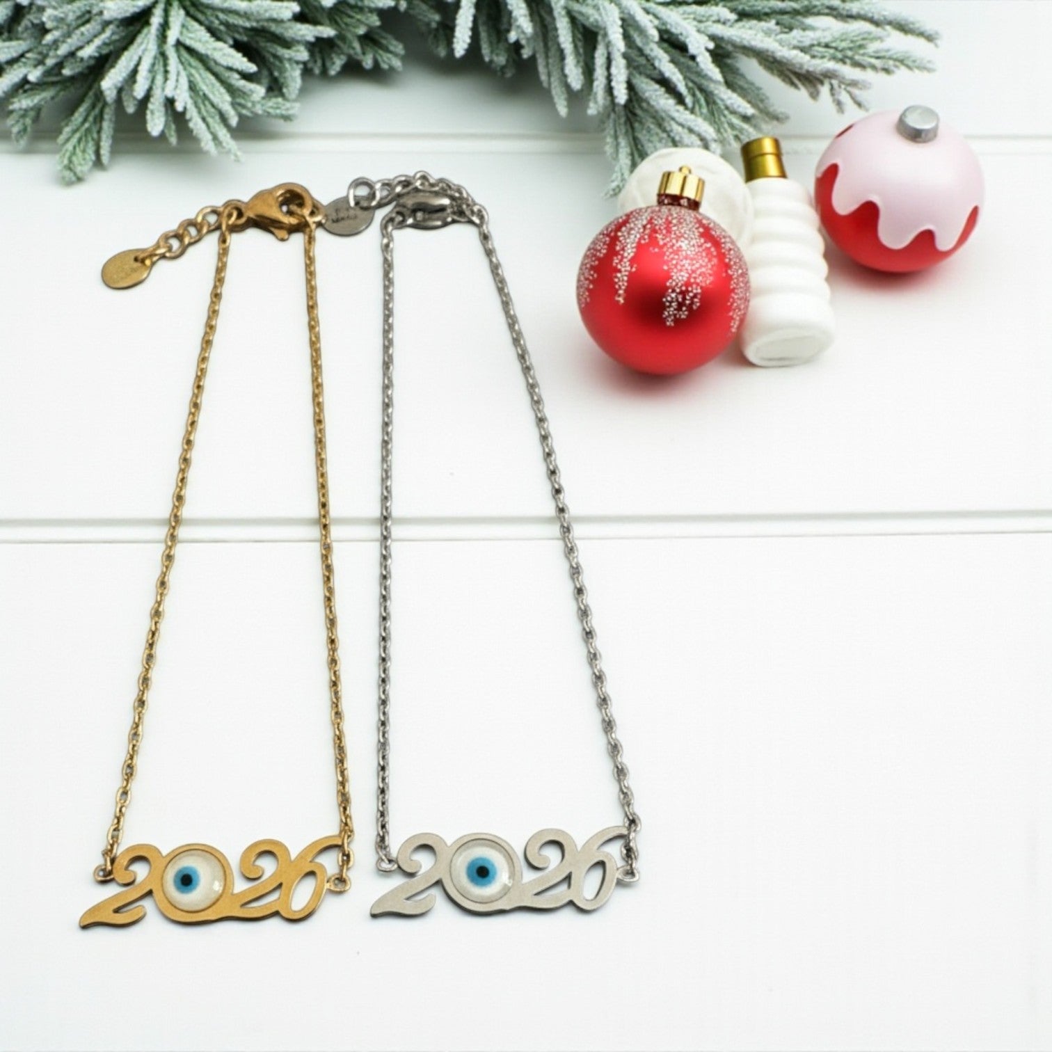 Ατσάλινο βραχιόλι γούρι 2026 με ματάκι – So Cute by Dimi