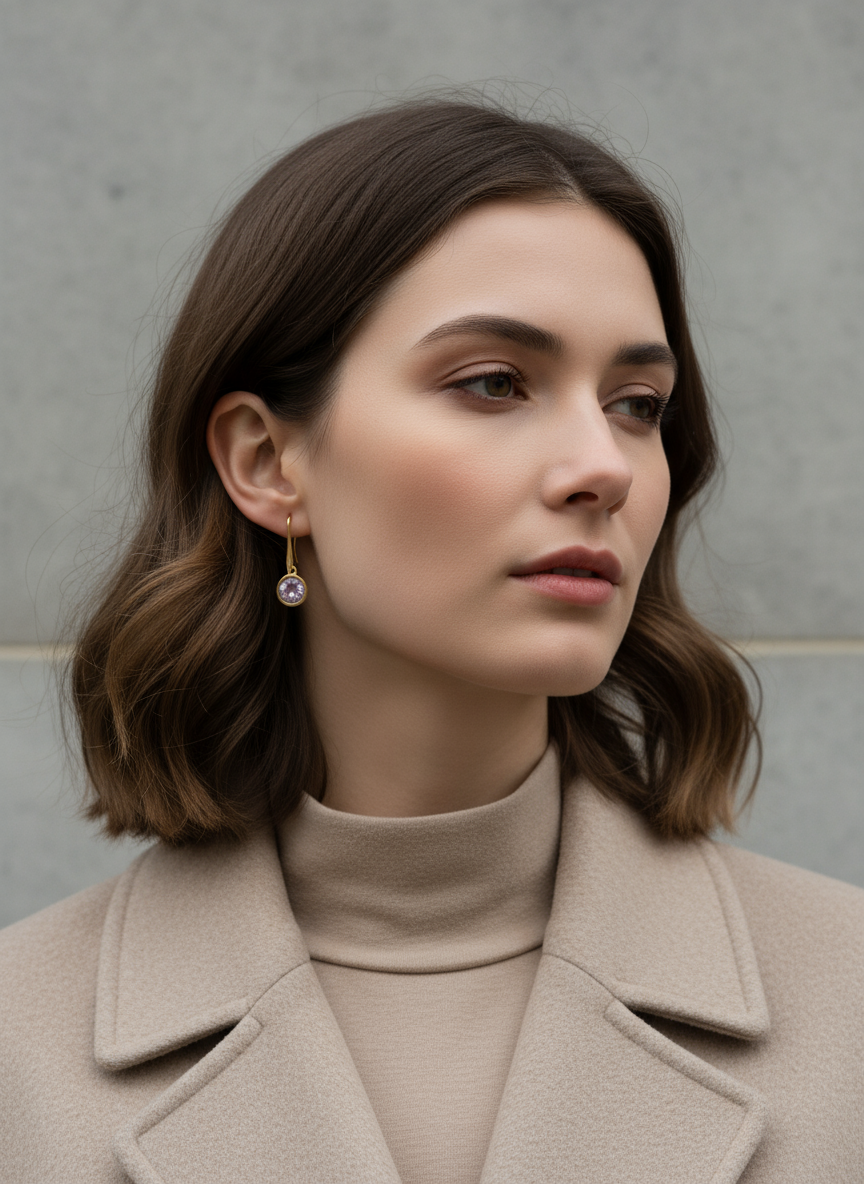 Crystal Dot Earrings – επίχρυσα σκουλαρίκια με κρύσταλλο 3 εκ. – So Cute by Dimi