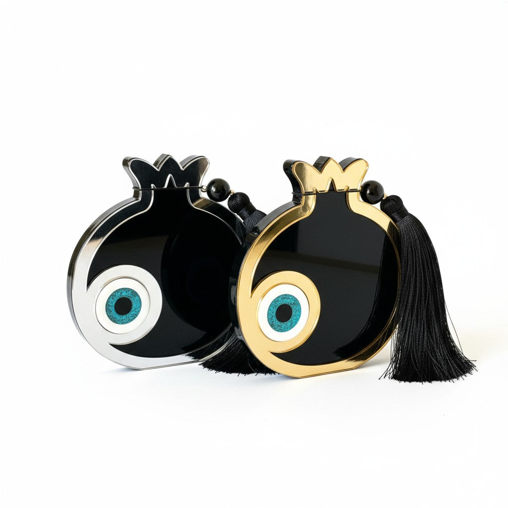 Γούρι ρόδι με μάτι από πλεξιγκλάς καθρέφτη – So Cute by Dimi