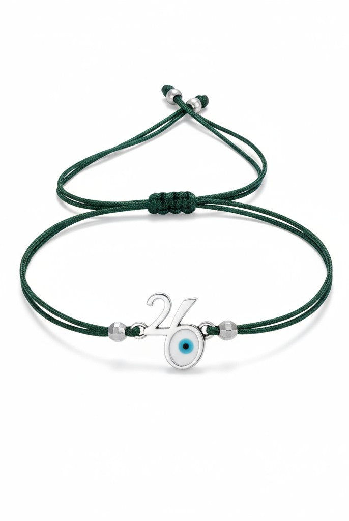 Ανδρικό βραχιόλι-γούρι 2026 με μάτι και κορδόνι σε τέσσερα χρώματα. So Cute by Dimi