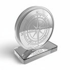 Χειροποίητο επιτραπέζιο γούρι πυξίδα από πλεξιγκλάς καθρέφτη με χάραξη, διαθέσιμο σε μαύρο ή λευκό με χρυσό ή ασημί, So Cute by Dimi.