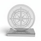 Χειροποίητο επιτραπέζιο γούρι πυξίδα από πλεξιγκλάς καθρέφτη με χάραξη, διαθέσιμο σε μαύρο ή λευκό με χρυσό ή ασημί, So Cute by Dimi.
