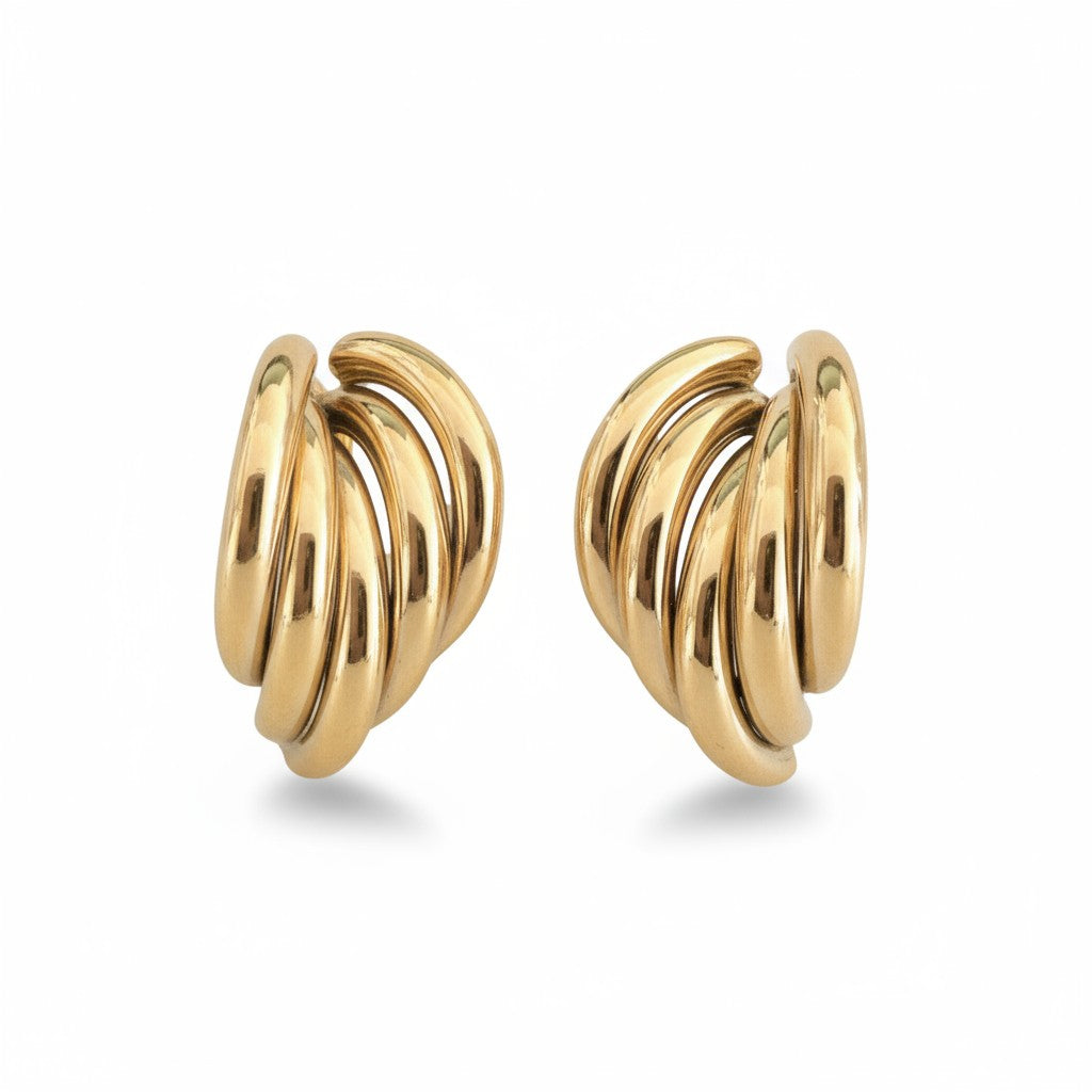 Ατσάλινα σκουλαρίκια Nova Hoops 2,5 εκ. σε χρυσό φινίρισμα So Cute by Dimi