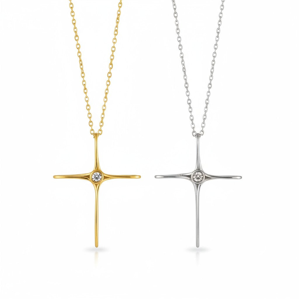 Starlume Necklace – Κολιέ Αστέρι με Ζιργκόν σε Χρυσό & Ασημί | So Cute by Dimi