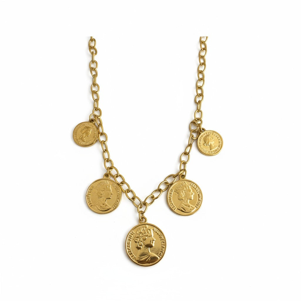 Κολιέ Royal Coins – Ατσάλινο με Νομίσματα - So Cute by Dimi