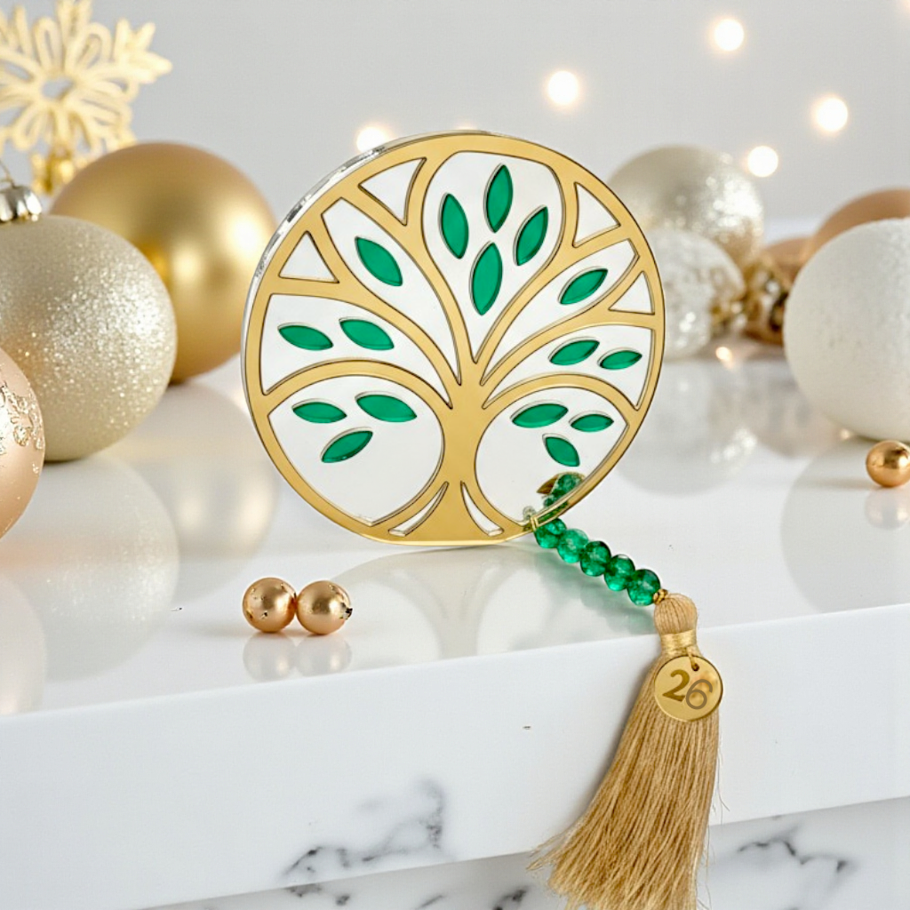 Γούρι Δέντρο Ζωής από πλεξιγκλάς καθρέφτη με φούντα – So Cute by Dimi