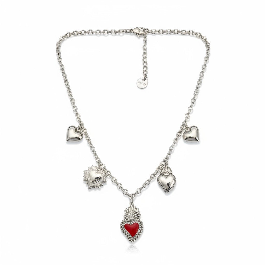 Κολιέ “Sacred Love” με Κρεμαστά Μοτίφ Καρδιάς - So Cute by Dimi