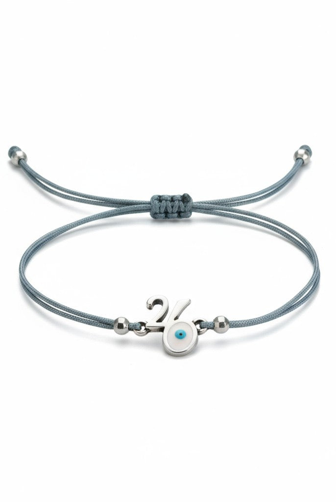 Ανδρικό βραχιόλι-γούρι 2026 με μάτι και κορδόνι σε τέσσερα χρώματα. So Cute by Dimi