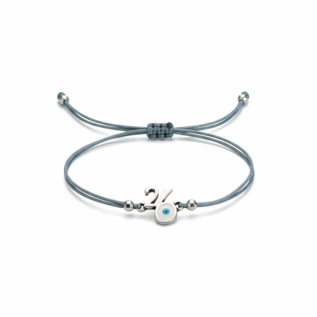 Ανδρικό βραχιόλι-γούρι 2026 με μάτι και κορδόνι σε τέσσερα χρώματα. So Cute by Dimi