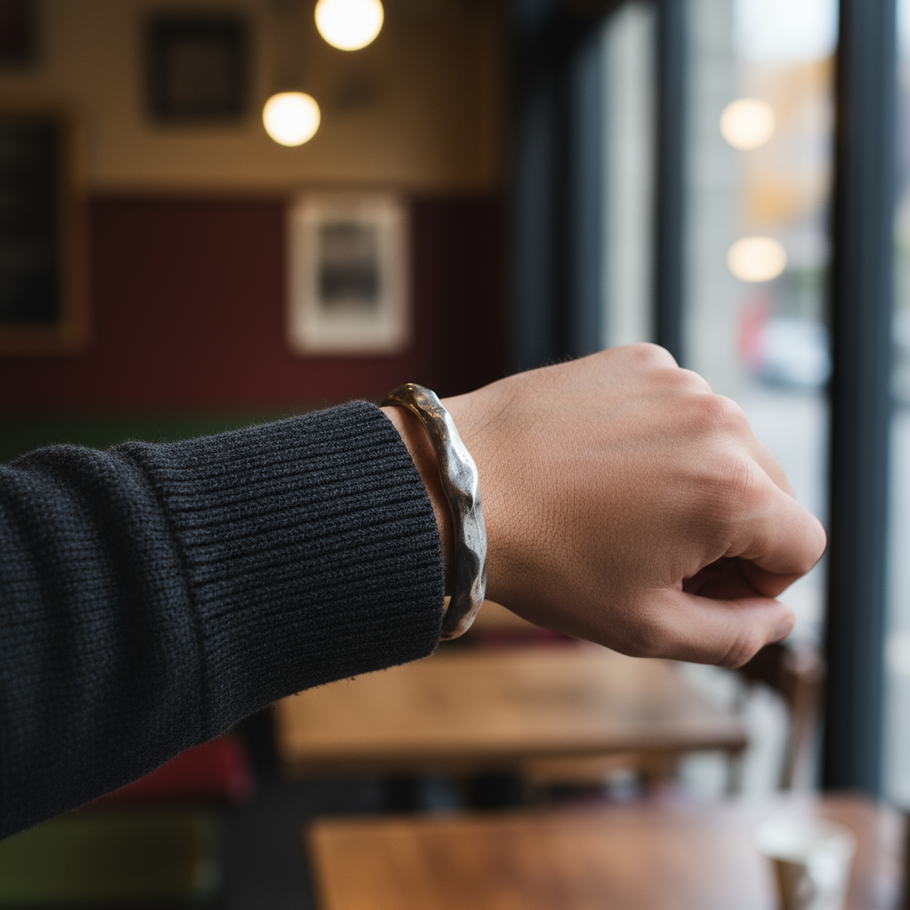 Ανδρικό βραχιόλι από κασσίτερο με σφυρήλατη υφή – So Cute by Dimi