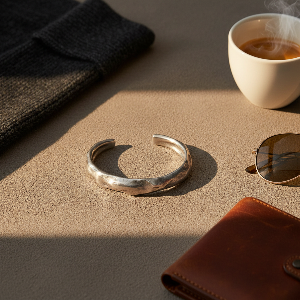 Ανδρικό βραχιόλι από κασσίτερο με σφυρήλατη υφή – So Cute by Dimi