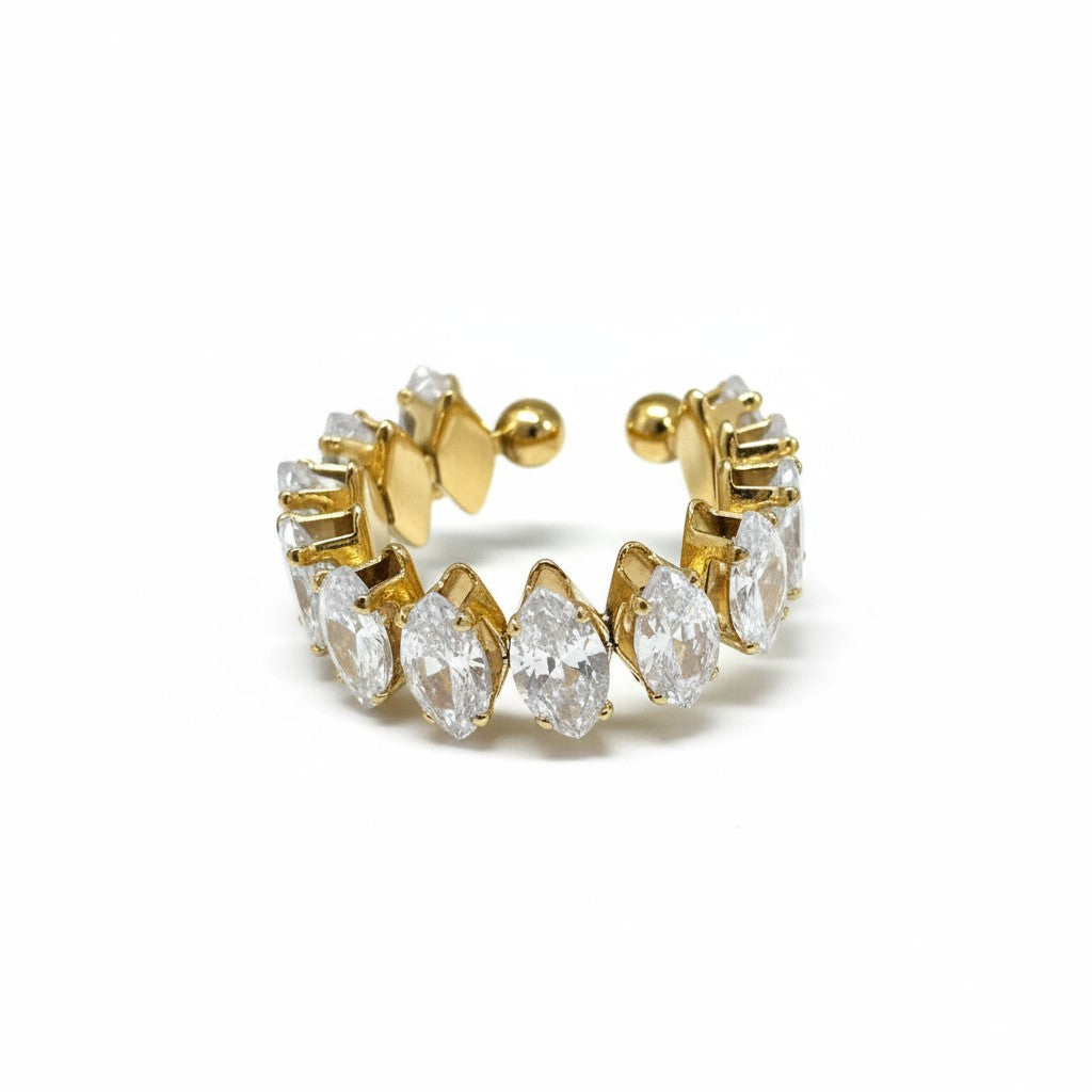 Ατσάλινο δαχτυλίδι Luna Glow με ζιργκόν σε χρυσό και ασημί – So Cute by Dimi