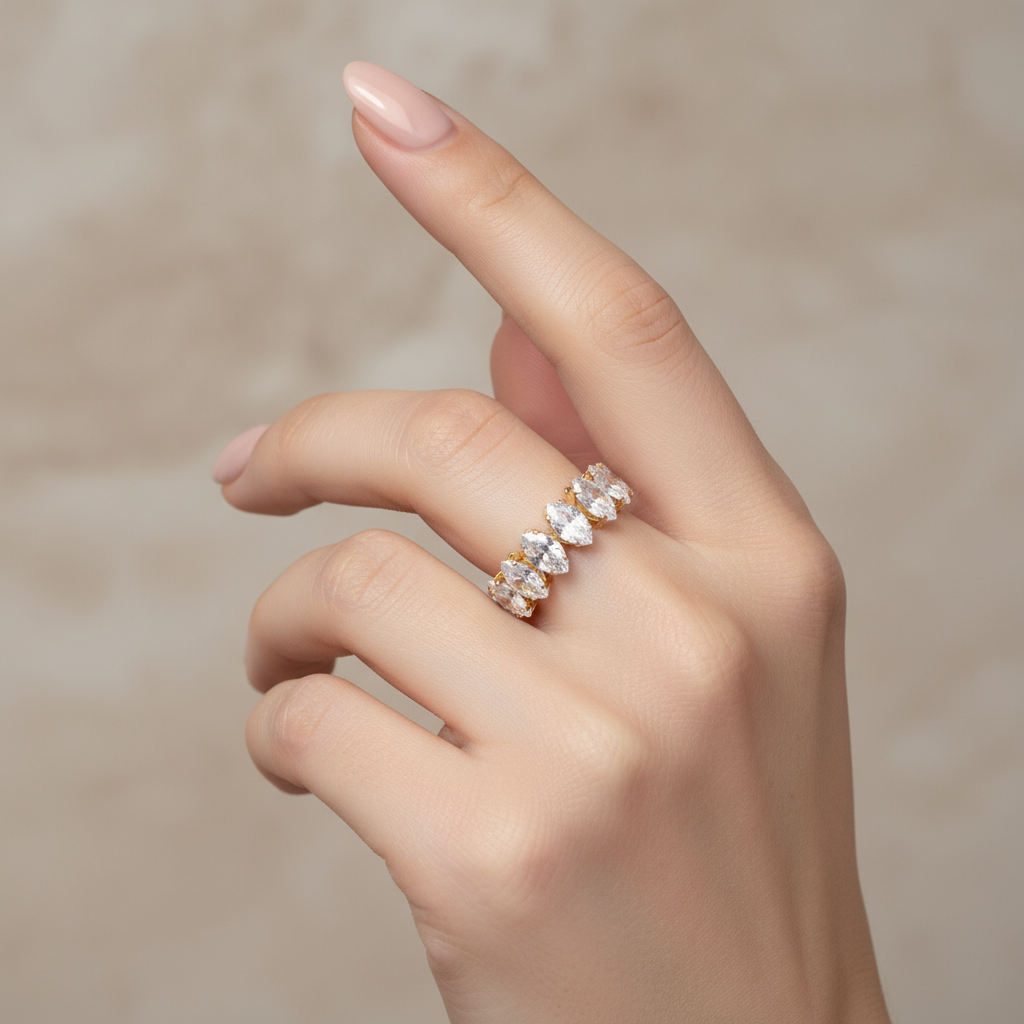 Ατσάλινο δαχτυλίδι Luna Glow με ζιργκόν σε χρυσό και ασημί – So Cute by Dimi