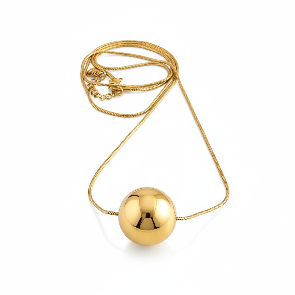 Κολιέ “Sphere Glow” με σφαιρικό μοτίφ από ατσάλι σε χρυσό– So Cute by Dimi
