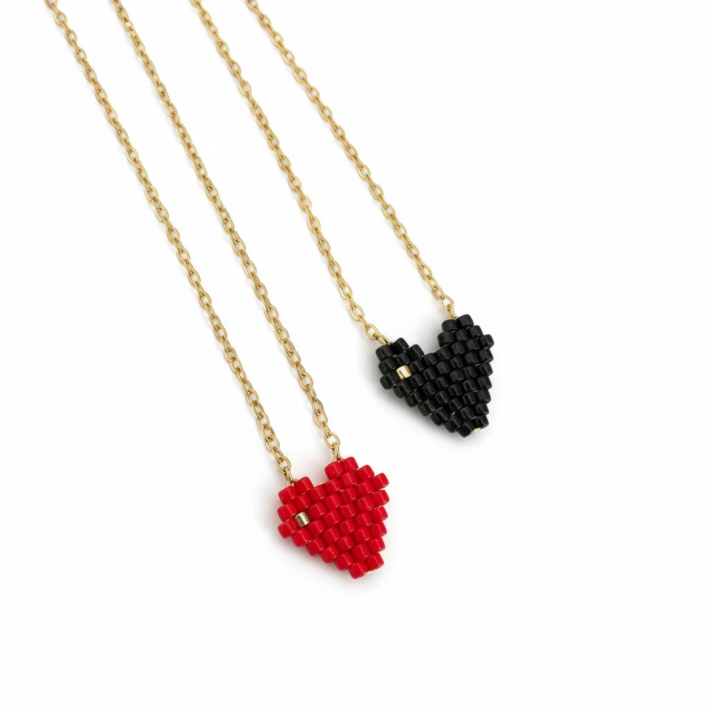 Mini Heart Glow – Κολιέ με Μικρή Καρδιά Miyuki | Ατσάλι - So Cute by Dimi