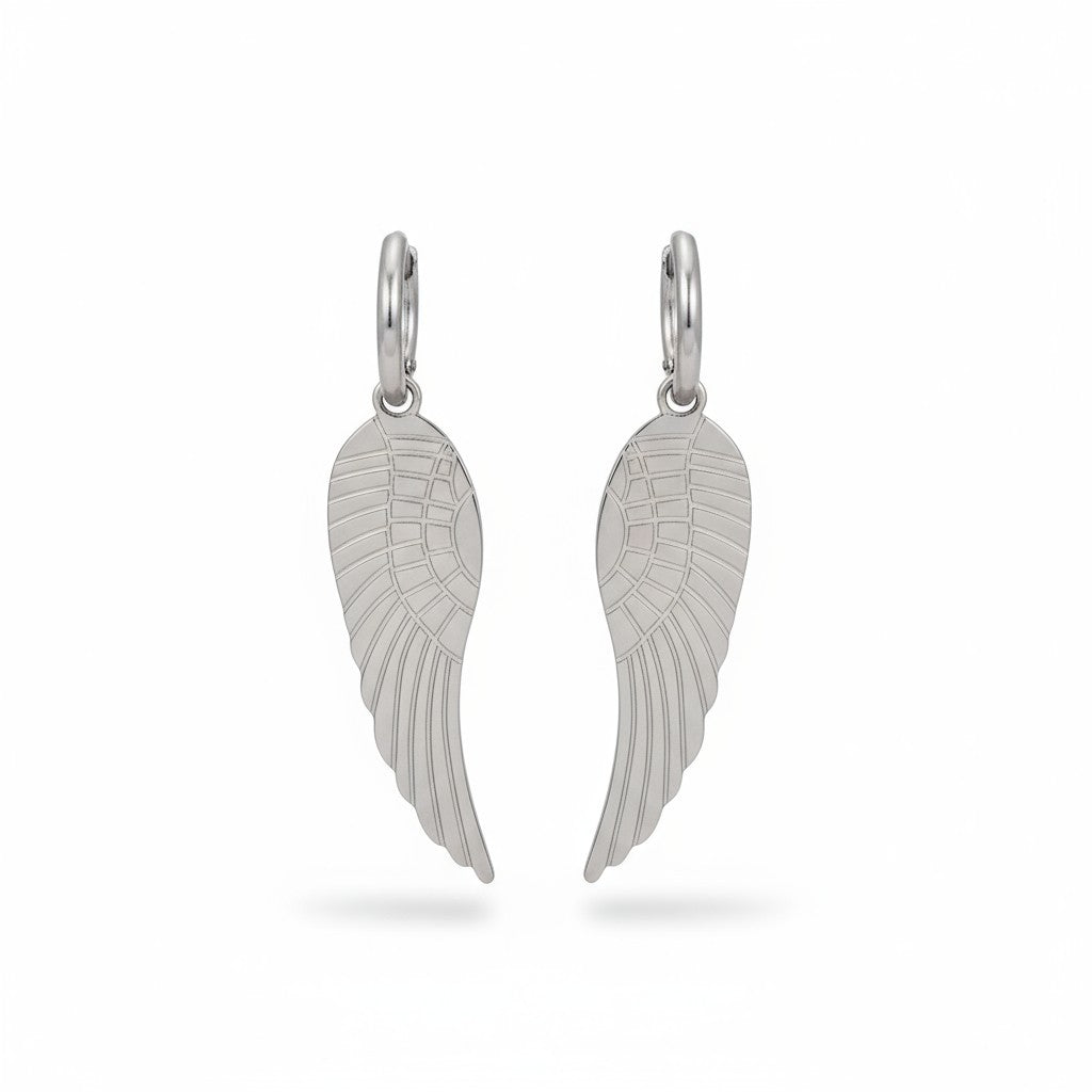 Angel Wing Earrings – Ατσάλινα Σκουλαρίκια με Φτερό Αγγέλου | So Cute by Dimi