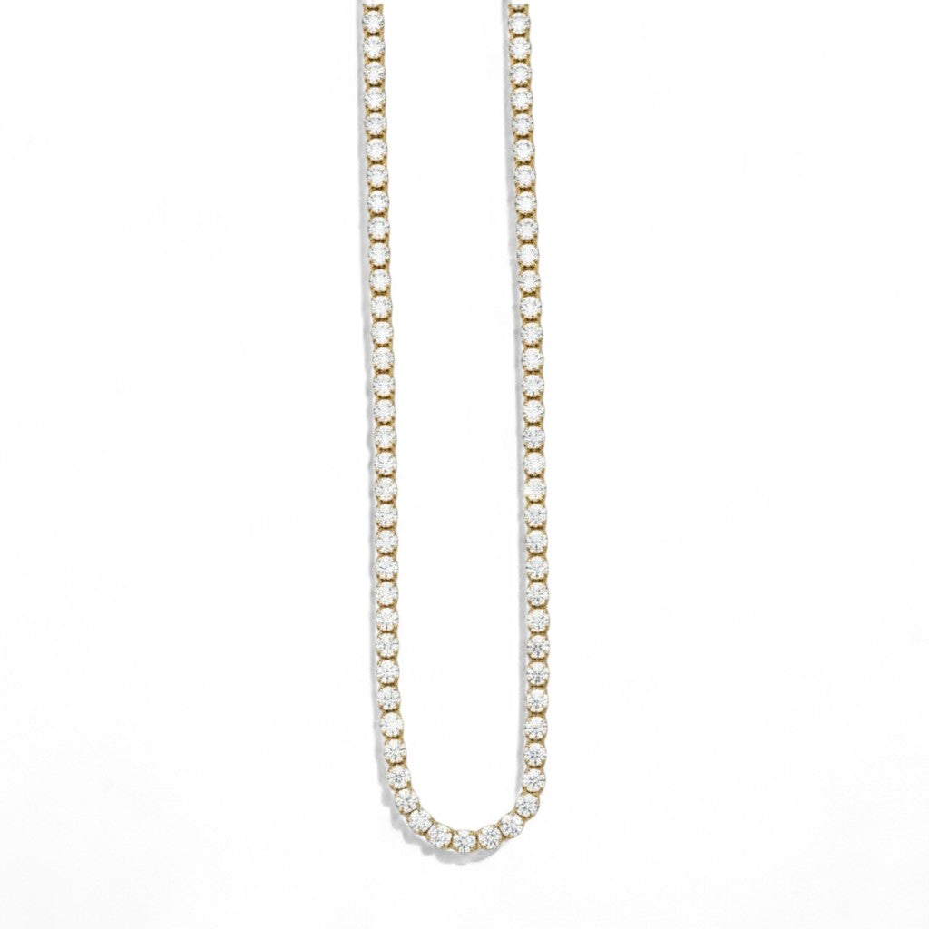 Κολιέ “Shine Line” – Ατσάλινο tennis chain με ζιργκόν σε χρυσό ή ασημί | So Cute by Dimi