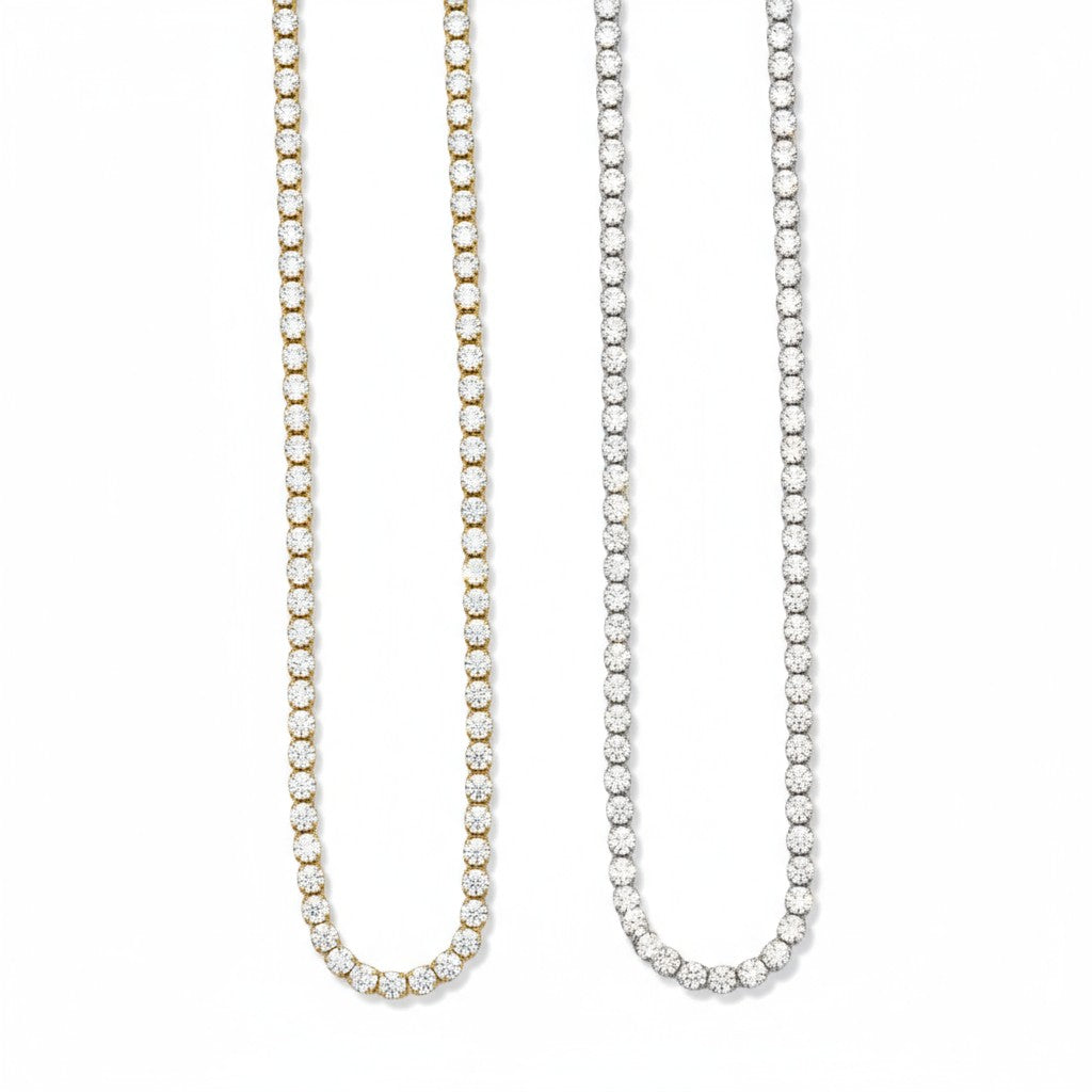 Κολιέ “Shine Line” – Ατσάλινο tennis chain με ζιργκόν σε χρυσό ή ασημί | So Cute by Dimi