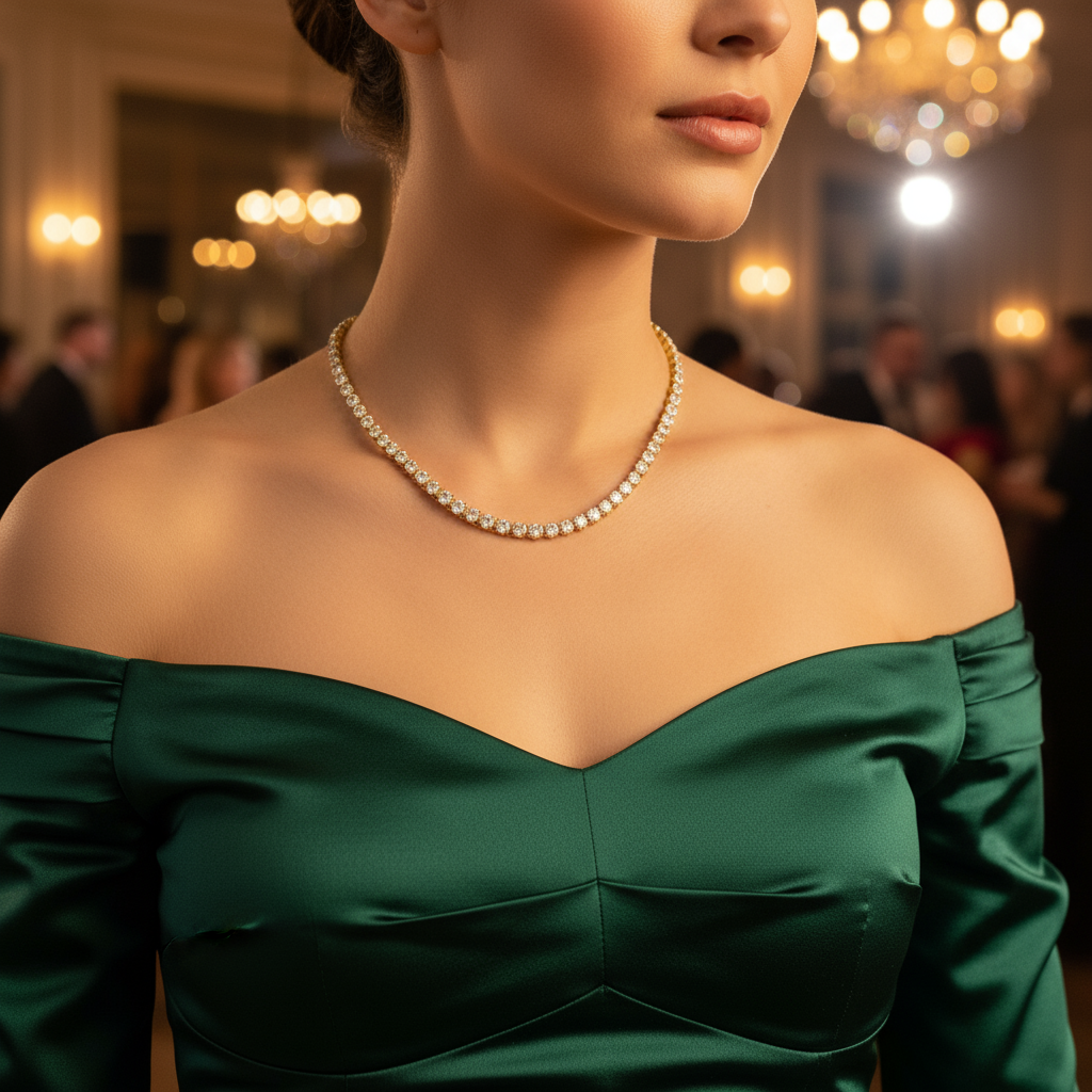 Κολιέ “Shine Line” – Ατσάλινο tennis chain με ζιργκόν σε χρυσό ή ασημί | So Cute by Dimi