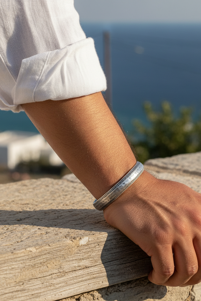 Ανδρικό βραχιόλι από κασσίτερο με αντικέ φινίρισμα – So Cute by Dimi