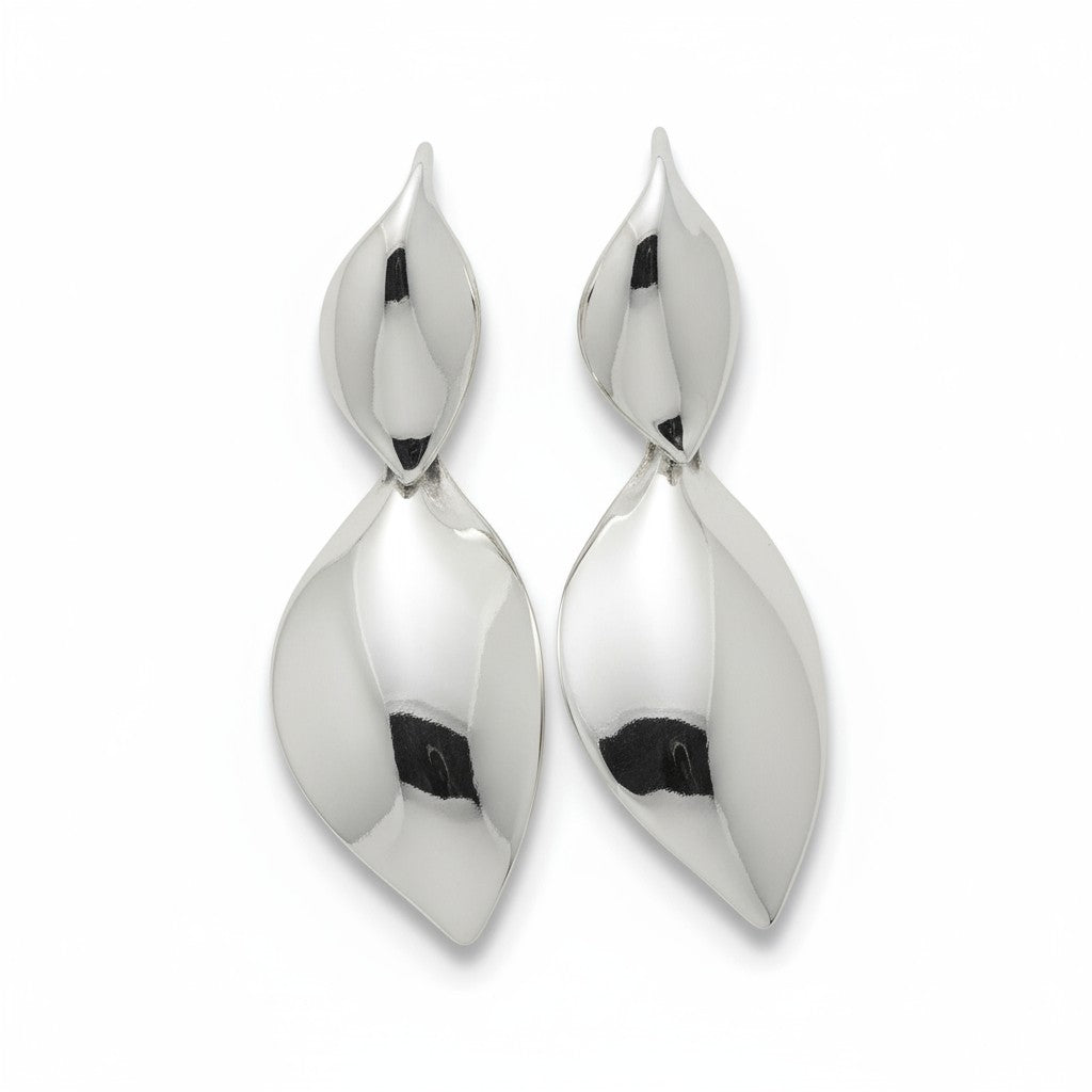 Ατσάλινα σκουλαρίκια 8 εκ. σε ασημί So Cute by Dimi