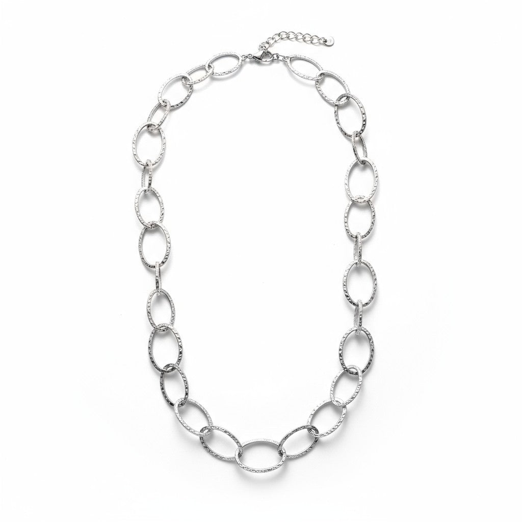 Ατσάλινο κολιέ με σφυρήλατους κρίκους σε χρυσό και ασημί – So Cute by Dimi