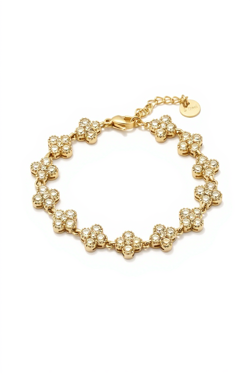 Βραχιόλι Crystal Cross με ζιργκόν (λευκό,) – So Cute by Dimi