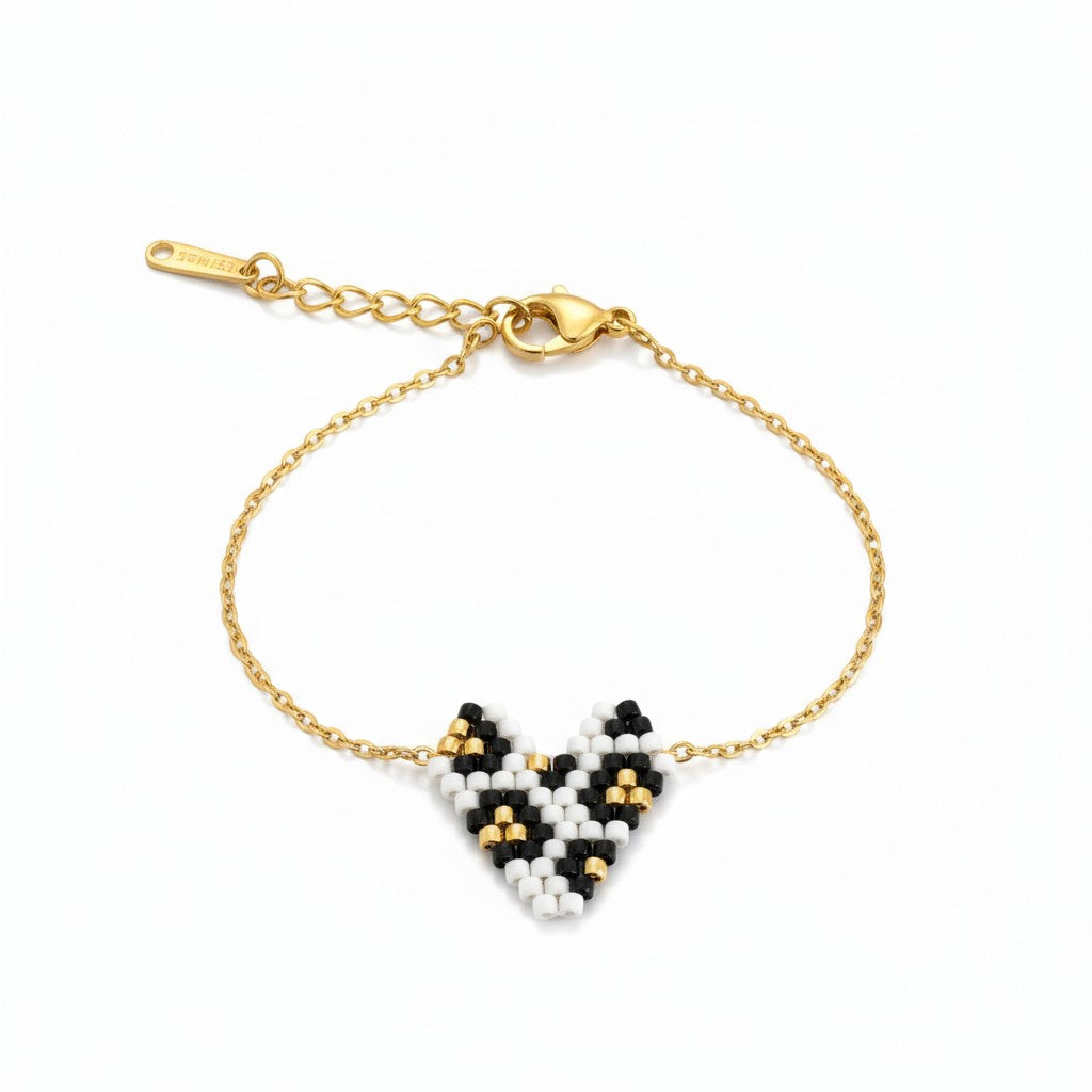 Βραχιόλι “Wild Heart” – Miyuki Καρδιά Animal Print σε δύο χρώματα | So Cute by Dimi