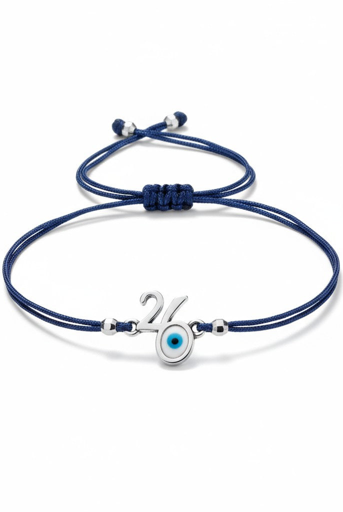 Ανδρικό βραχιόλι-γούρι 2026 με μάτι και κορδόνι σε τέσσερα χρώματα. So Cute by Dimi