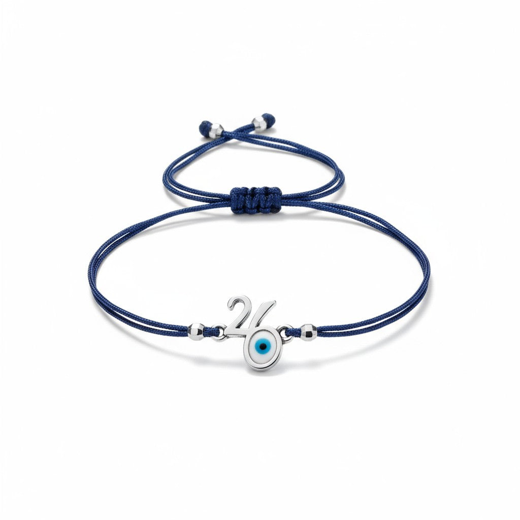 Ανδρικό βραχιόλι-γούρι 2026 με μάτι και κορδόνι σε τέσσερα χρώματα. So Cute by Dimi