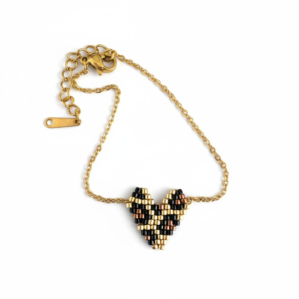 Βραχιόλι “Wild Heart” – Miyuki Καρδιά Animal Print σε δύο χρώματα | So Cute by Dimi