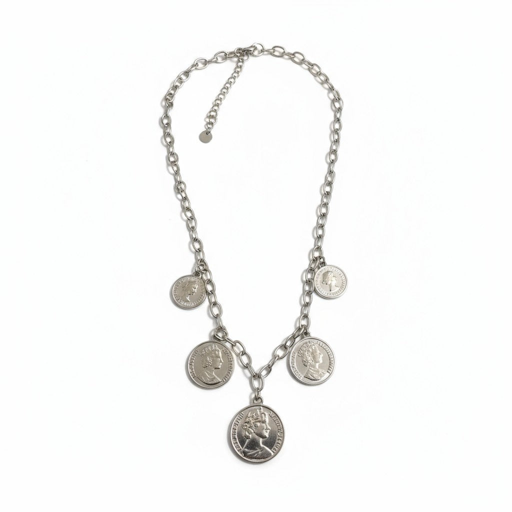 Κολιέ Royal Coins – Ατσάλινο με Νομίσματα - So Cute by Dimi