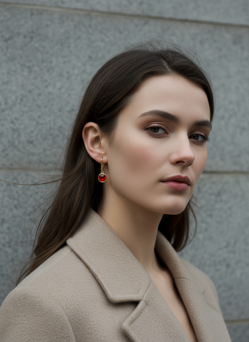 Crystal Dot Earrings – επίχρυσα σκουλαρίκια με κρύσταλλο 3 εκ. – So Cute by Dimi