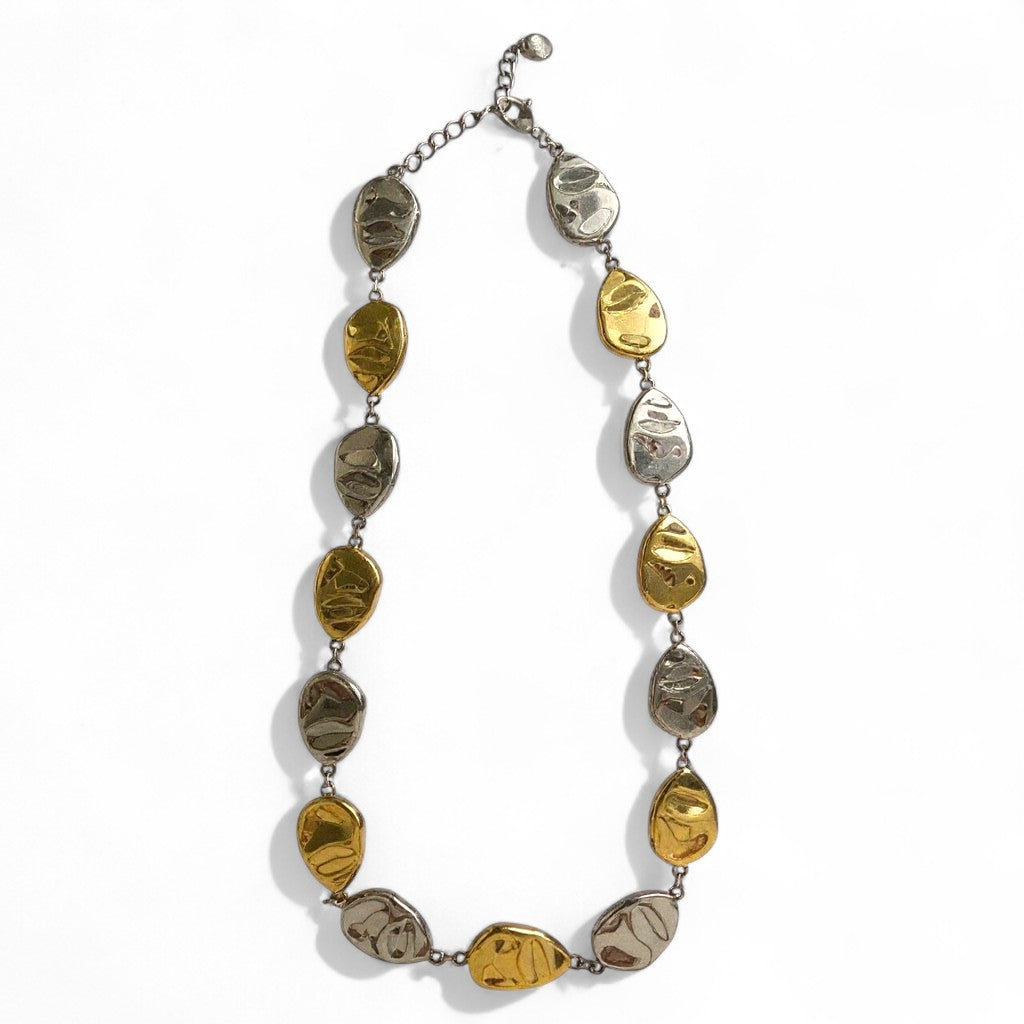 Eira Necklace – Ατσάλινο Κολιέ με Ανάγλυφες Χάντρες σε Χρυσό, Ασημί & Δίχρωμο | So Cute by Dimi