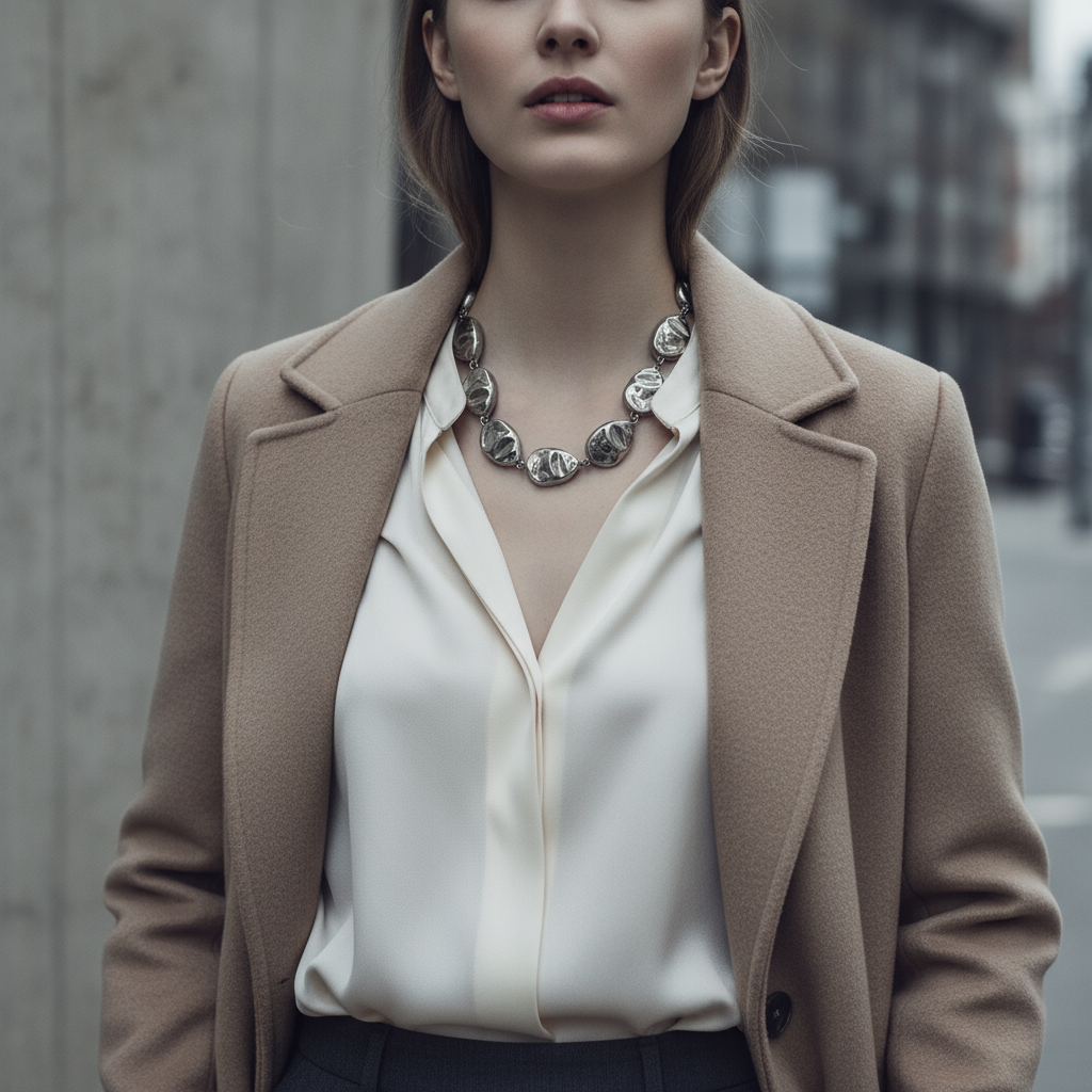 Eira Necklace – Ατσάλινο Κολιέ με Ανάγλυφες Χάντρες σε Χρυσό, Ασημί & Δίχρωμο | So Cute by Dimi