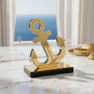 Χειροποίητο γούρι άγκυρα από πλεξιγκλάς καθρέφτη σε χρυσό ή ασημί, επιτραπέζιο διακοσμητικό So Cute by Dimi.