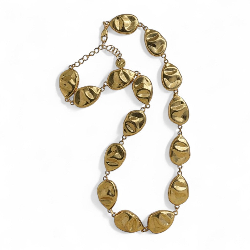 Eira Necklace – Ατσάλινο Κολιέ με Ανάγλυφες Χάντρες σε Χρυσό, Ασημί & Δίχρωμο | So Cute by Dimi