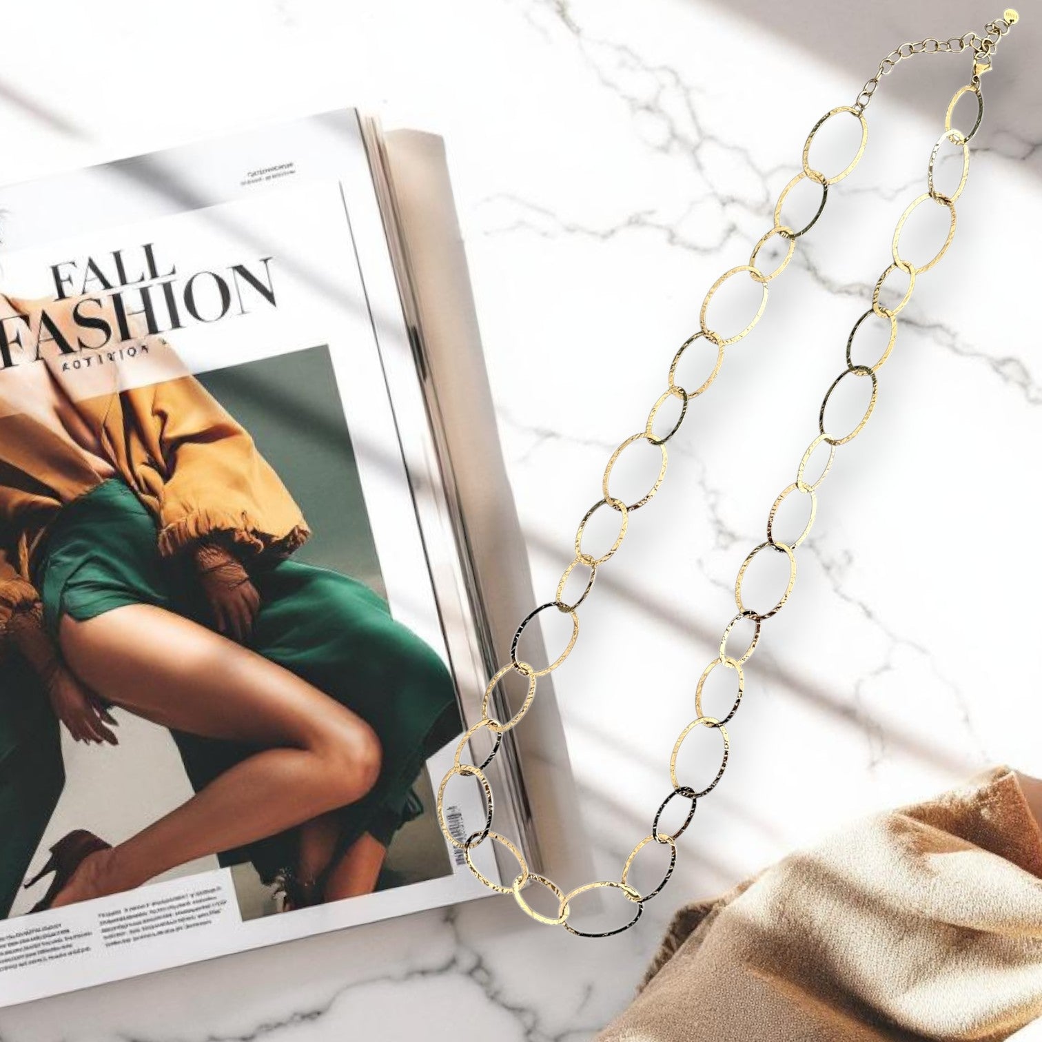 Ατσάλινο κολιέ με σφυρήλατους κρίκους σε χρυσό και ασημί – So Cute by Dimi