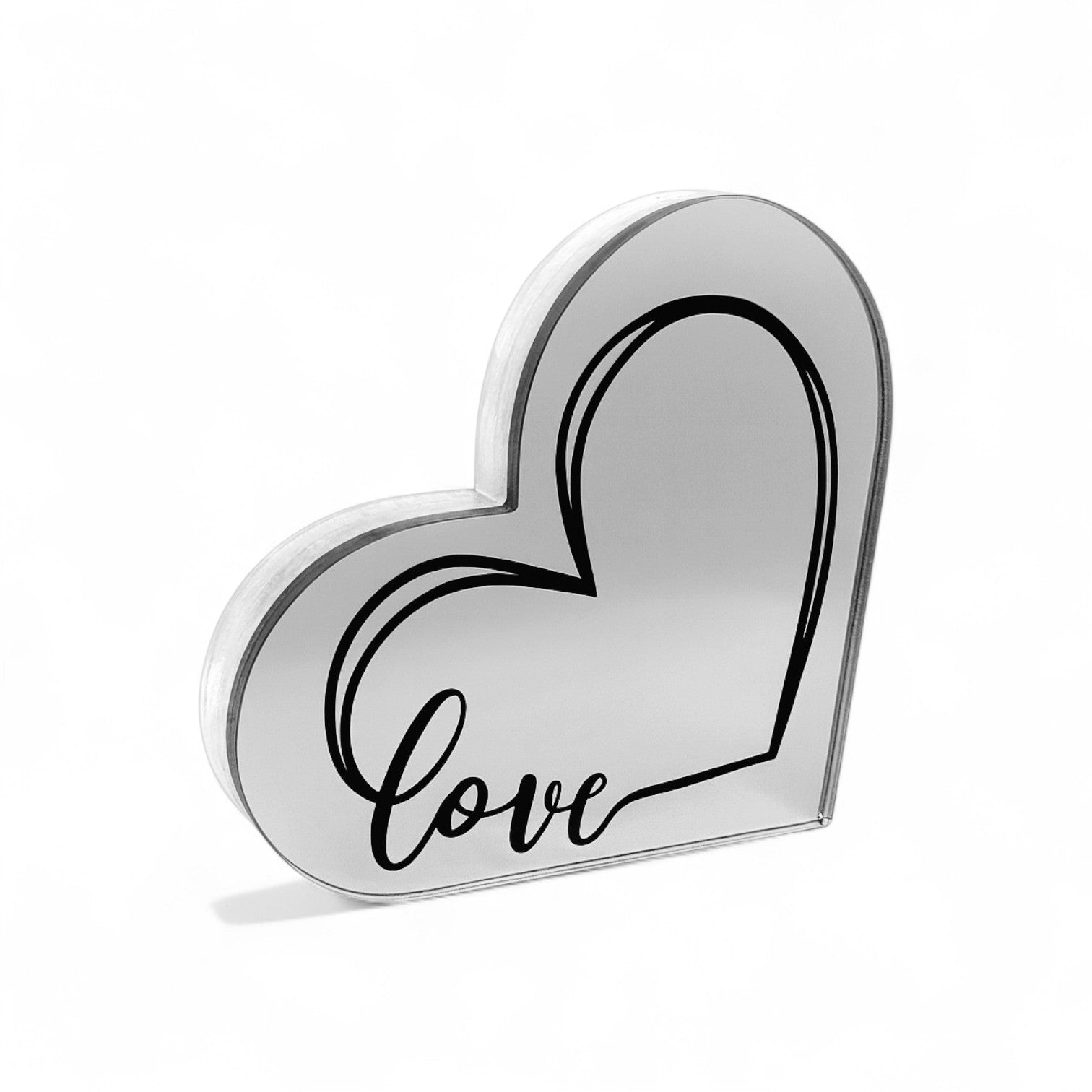 💖 Χειροποίητο Γούρι Καρδιά “Love” – Plexiglass Καθρέφτης - So Cute by Dimi