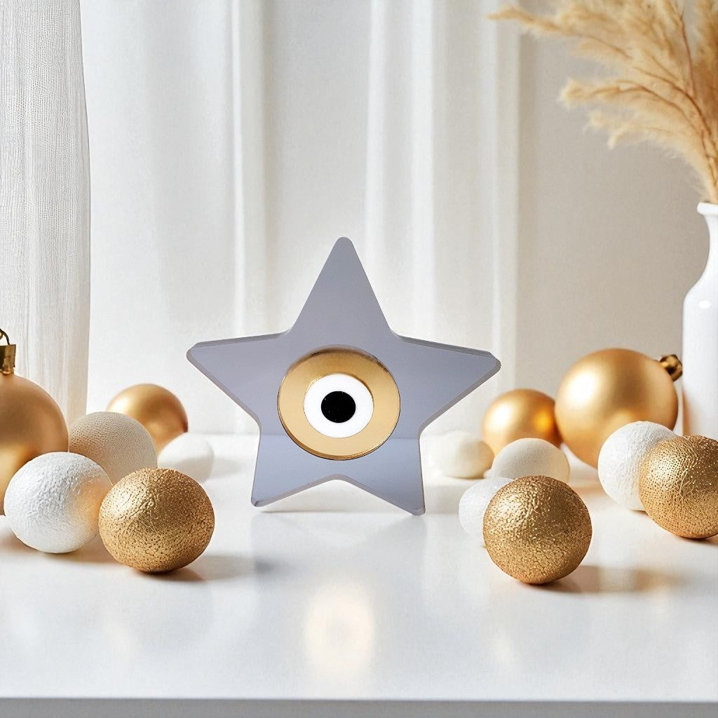 Γούρι Plexiglass Αστέρι με Μάτι | Επιτραπέζιο Διακοσμητικό - So Cute by Dimi